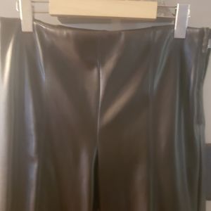 Faux black cropped leather zara pants
